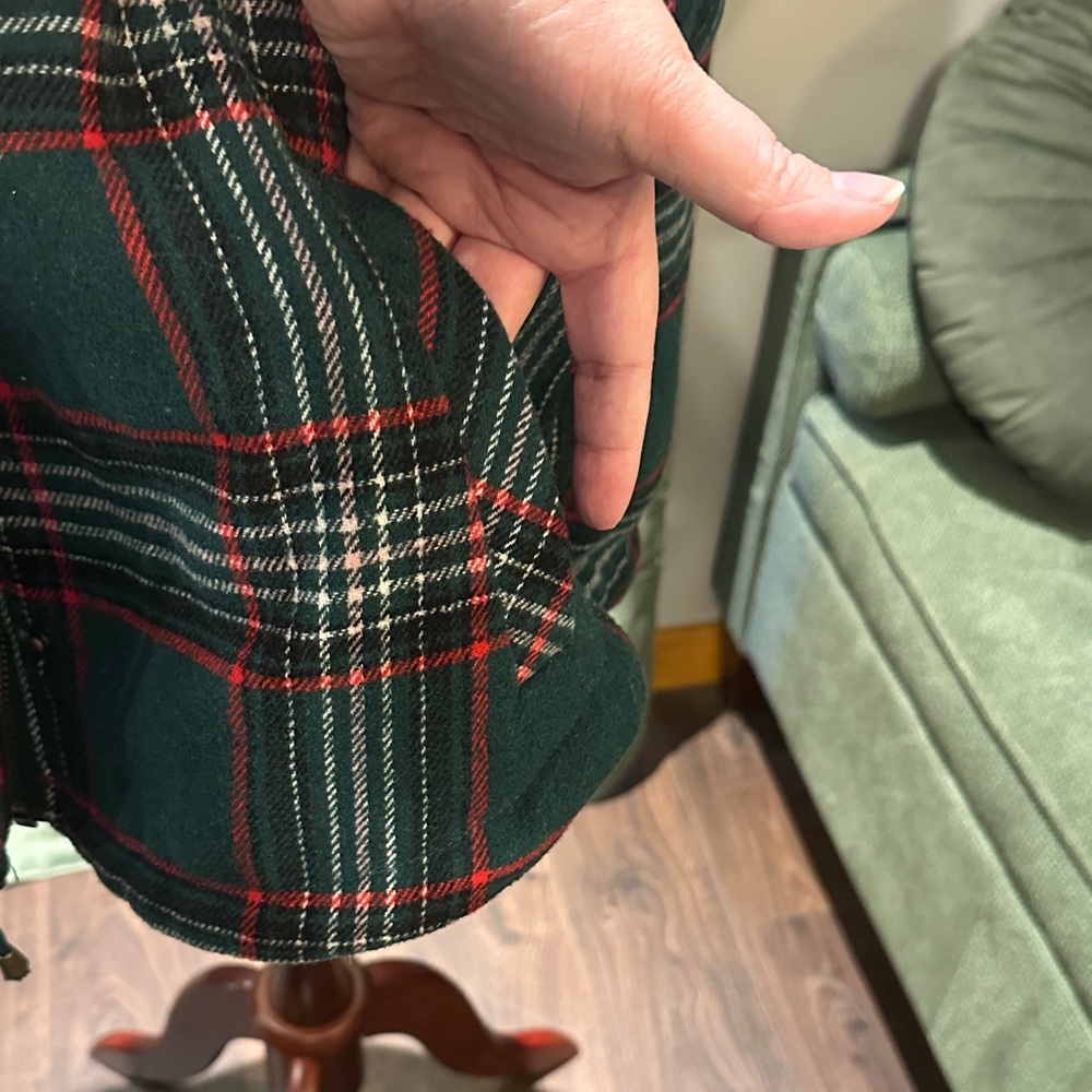 Maurices Green, Red and White Plaid Vest - Picture 6 of 9
